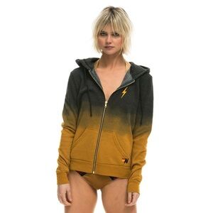 Aviator Nation Unisex FADED BOLT EMBROIDERY HOODIE | NUGGET GOLD // CHARCOAL 🖤